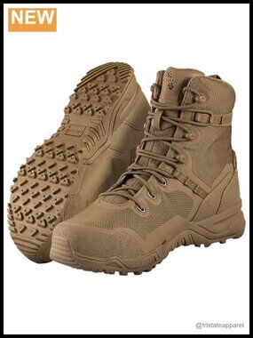 Steel Toe Combat Boots Water Repellent 8 inch Slip-Resistant